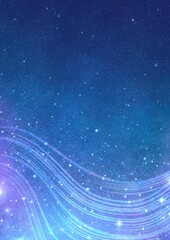 七夕・天の川コンセプトの和風手描き背景 縦