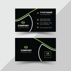 Modern, creative, and simple double-sided landscape orientation clean vector corporate business card template with stylish colour for business and personal use illustration design