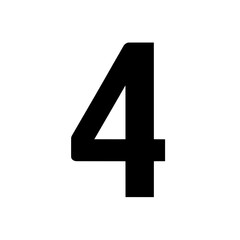 Obraz premium Flat Style Number Four in Classic Bold Typeface Design