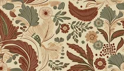 toiles in muted earth tones simple seamless pattern ideal for heritageinspired fabric and textile design and illustrations
