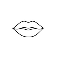 Hand-Drawn Outline of a Pair of Lips in a Relaxed Closed Expression