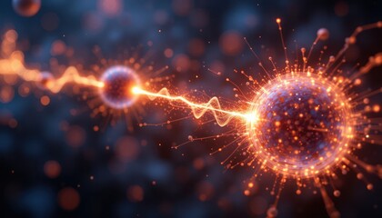 Fototapeta premium Quantum Entanglement: A Microscopic Dance of Energy