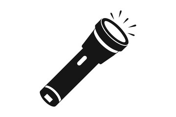 flashlight silhouette vector illustration on white background