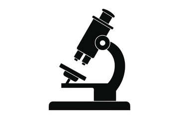 microscope silhouette vector illustration isolated on white background