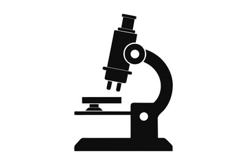 microscope silhouette vector illustration on white background