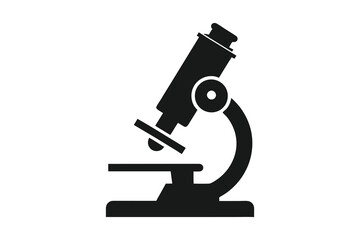 microscope silhouette vector illustration on white background