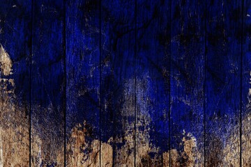 青ペンキが剥がれた木の板テクスチャ
