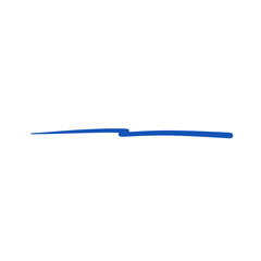 Hand Drawn Blue Underline Stroke. Vector Highlight Element