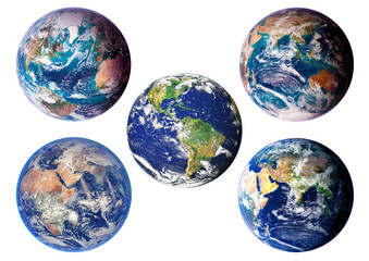 Mix 5 Blue planet earth isolated on transparent background. Elements of this image furnished by NASA © piti
