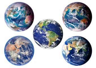 Mix 5 Blue planet earth isolated on transparent background. Elements of this image furnished by NASA