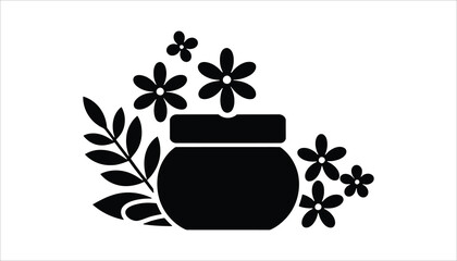 Flower Jar with Leaves and Blossoms Icon