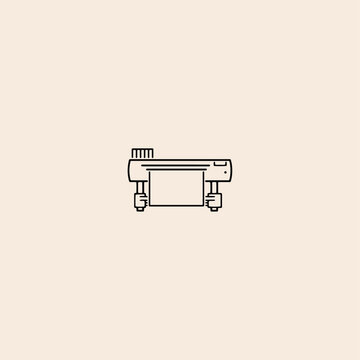 large printer or plotter icon flat vector design.