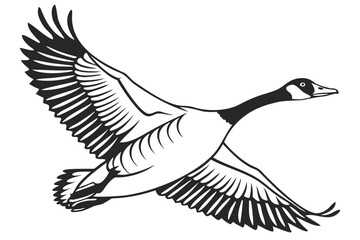 Flying goose vector illustration for wildlife enthusiasts and bird watchers perfect for nature designs isolated on transparent background