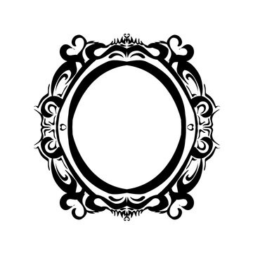round frame with tribal decoration