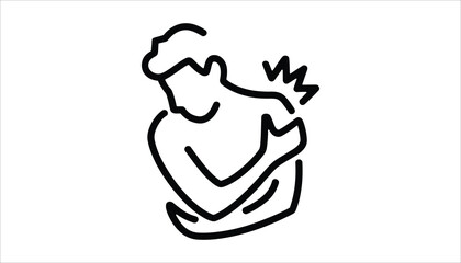 Person Holding Shoulder in Pain - Injury and Discomfort Illustration