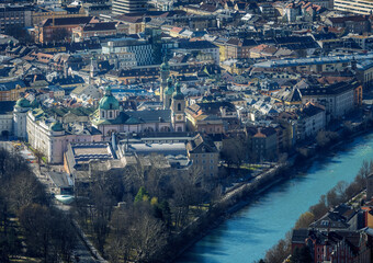 Aereal view of Innsbruck cathedral