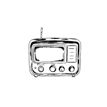 unique classic television hand drawn vector