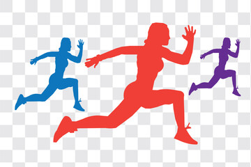 running woman silhouette vector Illustration icon