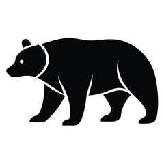Majestic Black Bear Silhouette Wildlife Vector Illustration