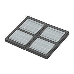Portable Folding Solar Panel: Grey Four-Panel Design