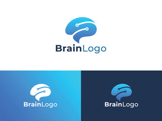 Minimal and Modern Letter S Brain Technology logo design