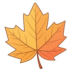 Orange and Yellow Maple Leaf Illustration