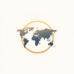World map illustration over circle background  