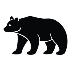 Majestic Black Bear Silhouette Illustration