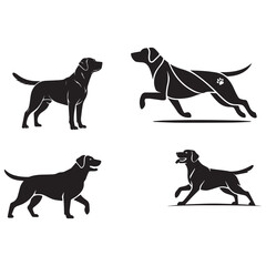 miniature american shepherd Dog black silhouette vector, Simple silhouette Design vector icon with white background