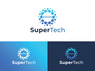 Minimal and Modern Letter S Super Tech logo design