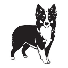 miniature american shepherd Dog black silhouette vector, Simple silhouette Design vector icon with white background