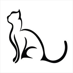 Cute cat face flat design cartoon element illustration