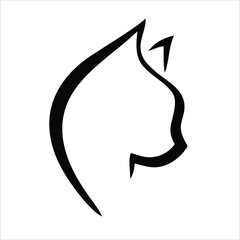 Cute cat face flat design cartoon element illustration