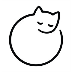 Cute cat face flat design cartoon element illustration