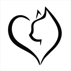 Cute cat face flat design cartoon element illustration