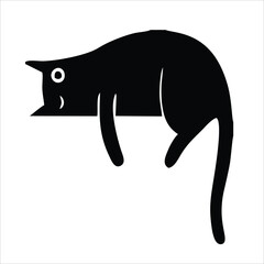 Cute cat face flat design cartoon element illustration