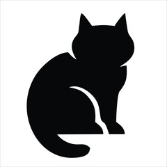 Cute cat face flat design cartoon element illustration