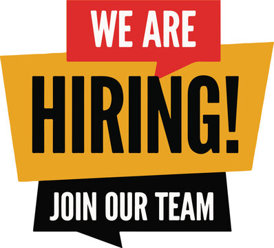 We're Hiring Poster – Bold Red Yellow Black Job Recruitment Design

