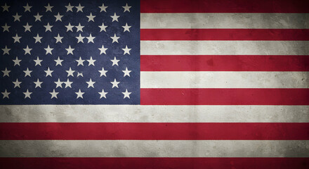 Obraz premium Vintage American Flag with Texture and Faded Distress Background