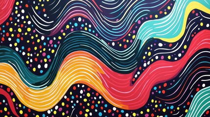 Dotted line pattern sticker forming abstract waves