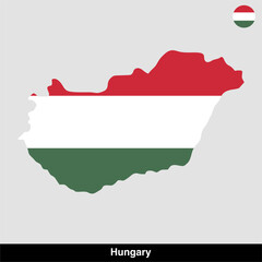 Hungary country map vector isolated on transparent background