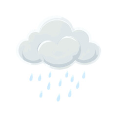 Fototapeta premium Simple 3D Rain Cloud Illustration