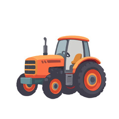 Simple Cartoon Tractor Design Illustration