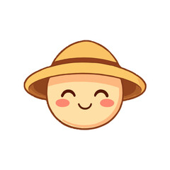 Cute Little Strawhat Emoji Illustration