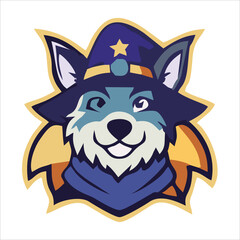 Cute dog face flat design cartoon element illustration