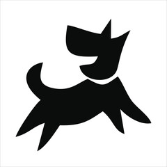 Cute dog face flat design cartoon element illustration