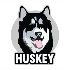 Cute dog face flat design cartoon element illustration