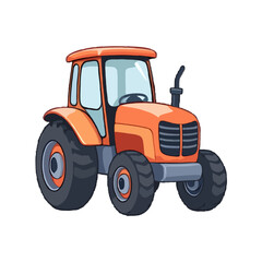 Detailed Cartoon Tractor Illustration