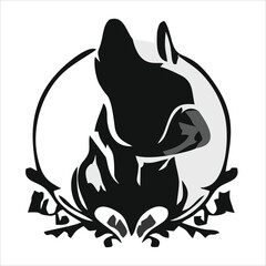 Cute dog face flat design cartoon element illustration