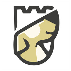 Cute dog face flat design cartoon element illustration